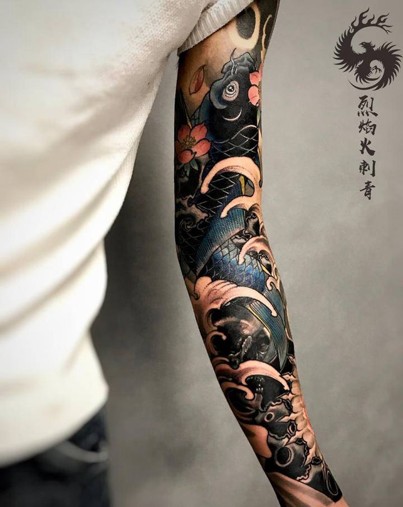 遮盖纹身纹身图片_手臂新传统纹身图案