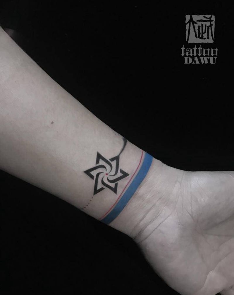 设计手环一枚纹身图片_手部纹身图案