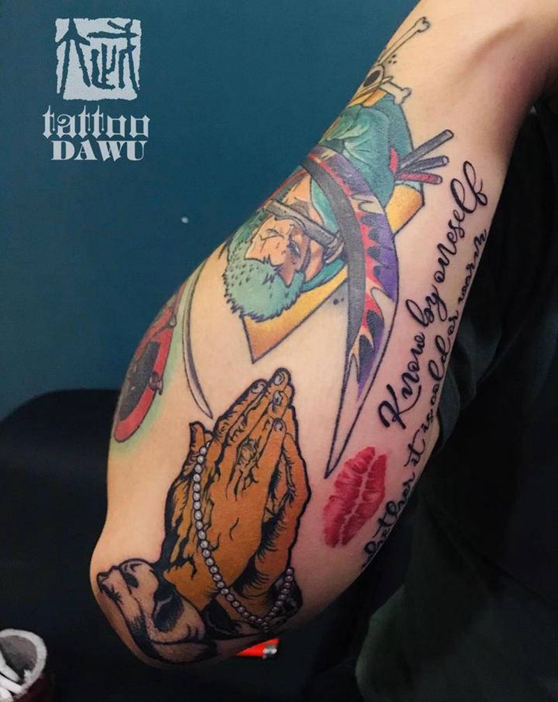 拼接纹身图片_手臂纹身图案