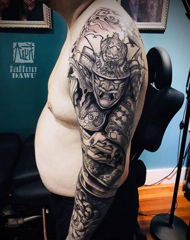 鬼武士2⃣️纹身图片_手臂纹身图案