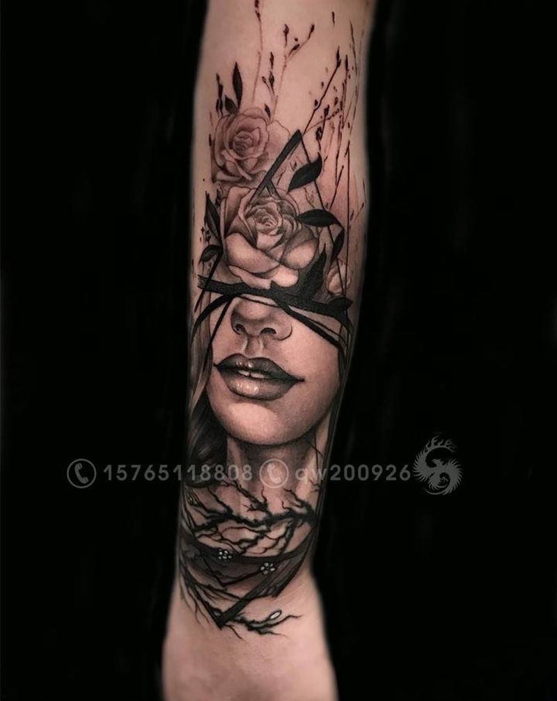 希望纹身图片_手臂几何欧美写实纹身图案