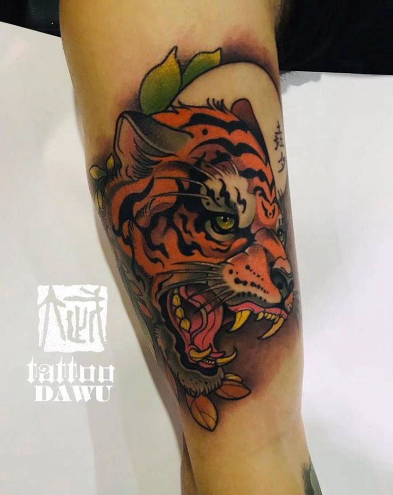 老虎纹身图片_手臂New Schoolnewschool老虎纹身图案