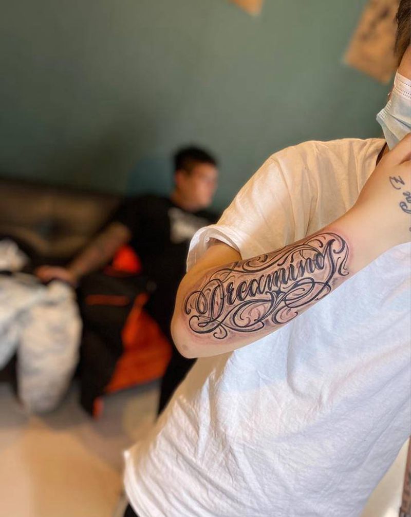 花体纹身图片_花体字纹身图案