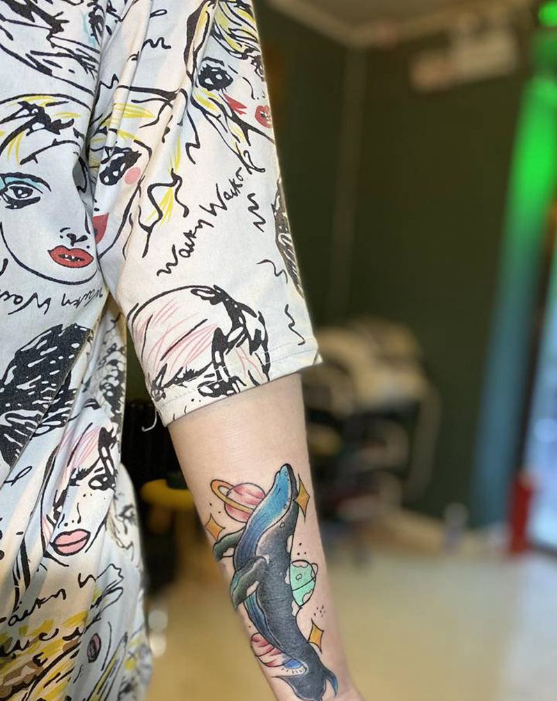 小遮盖纹身图片_水彩纹身图案