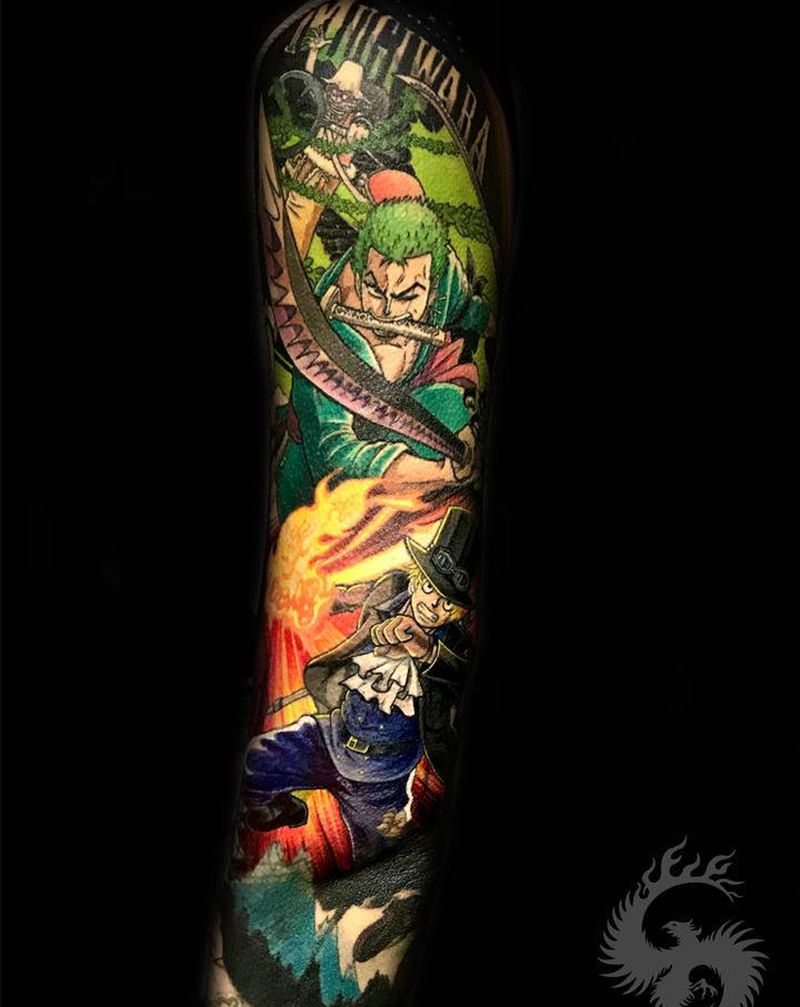 海贼王纹身图片_手臂New School纹身图案