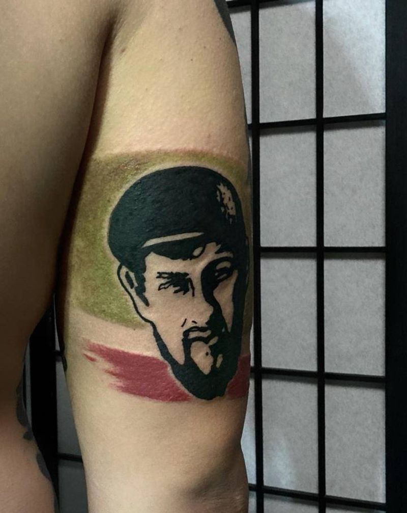 车臣 卡德罗夫纹身图片_手臂图腾Old School纹身图案