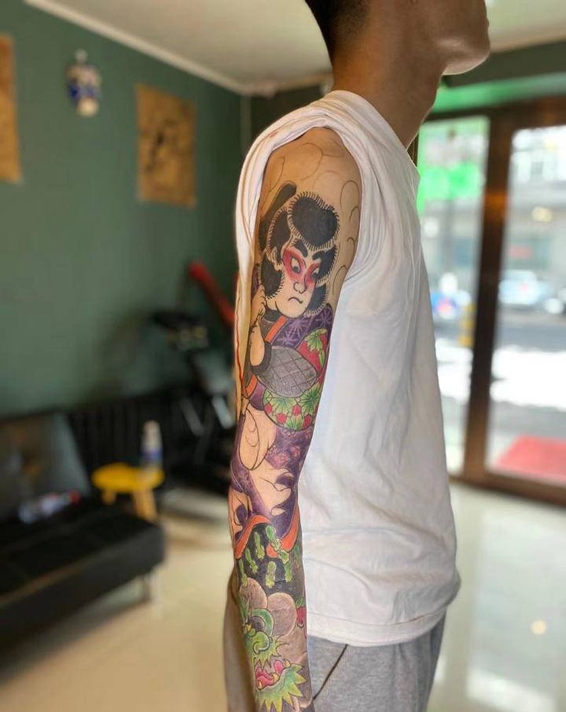 喔纹身图片_手臂老传统纹身图案