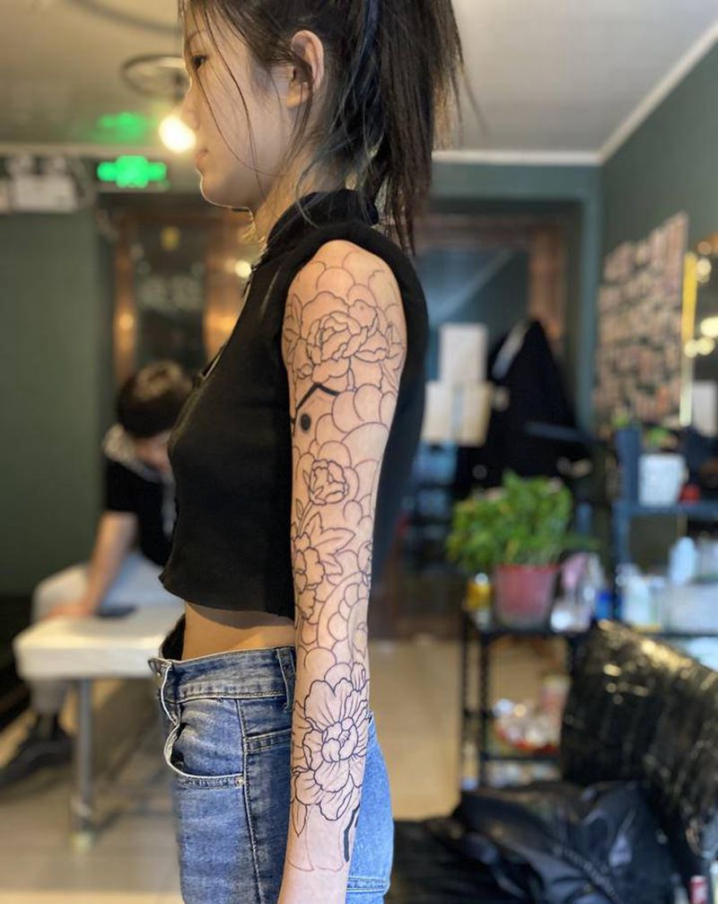 七分袖纹身图片_手臂纹身图案