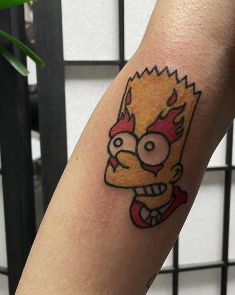 辛普森卡通纹身纹身图片_手臂Old SchoolNew School纹身图案