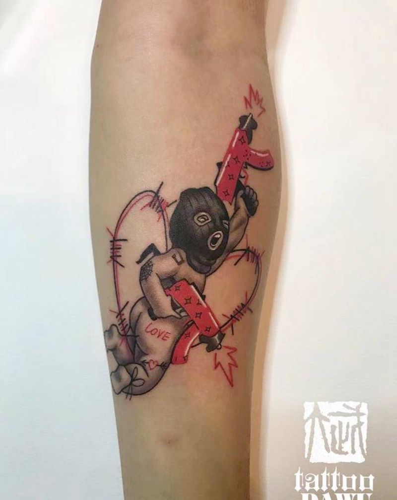 匪帮小图纹身图片_手臂腿部匪帮纹身图案