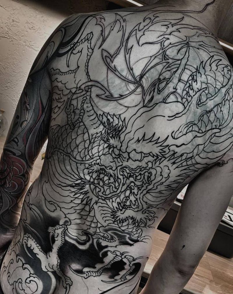HONG TATTOO纹身图片_背部手臂新传统纹身图案