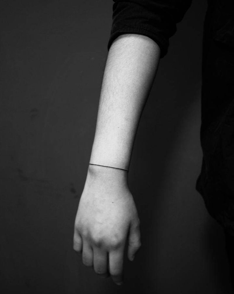 线纹身图片_手部手臂点刺几何纹身图案