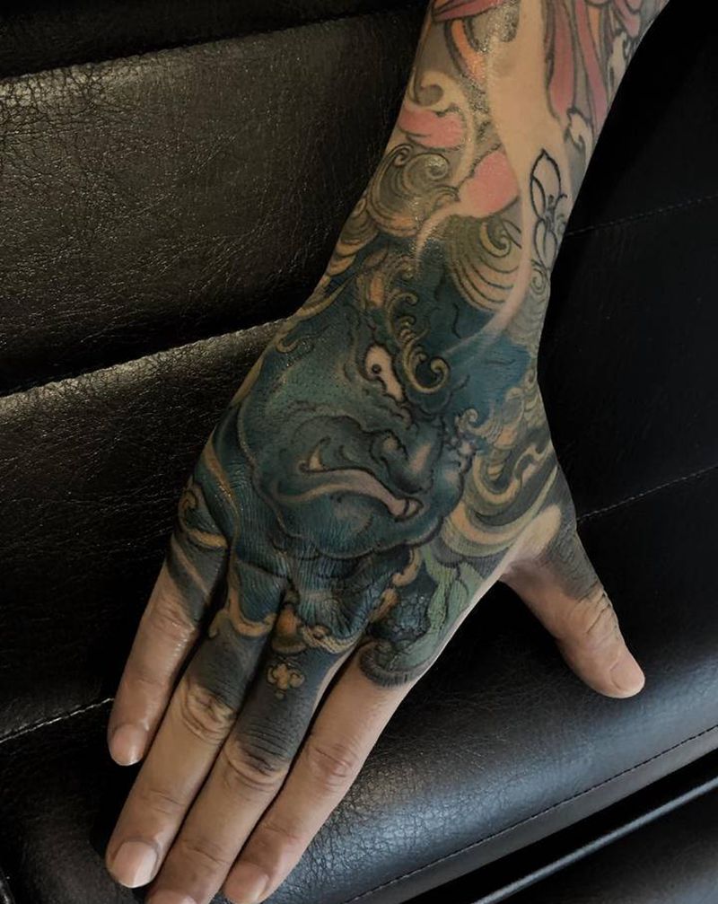 不动明王HONG TATTOO纹身图片_手部手臂新传统纹身图案