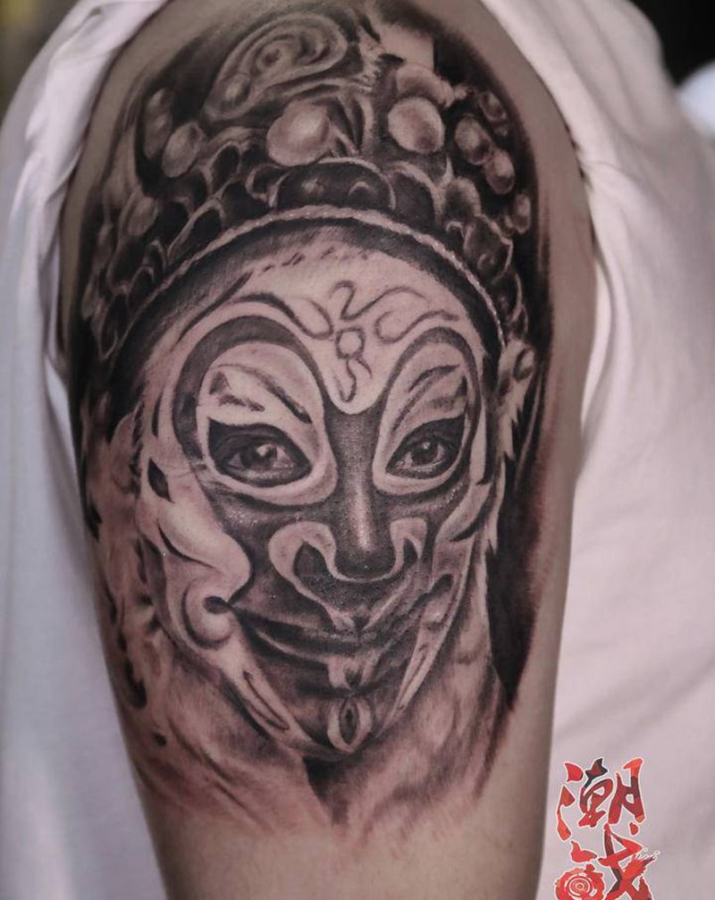 国粹魅力纹身图片_手臂欧美写实纹身图案