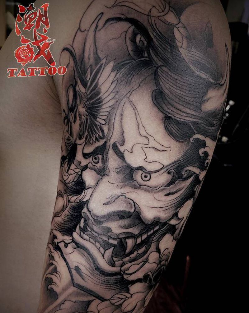 般若纹身图片_手臂新传统般若纹身图案