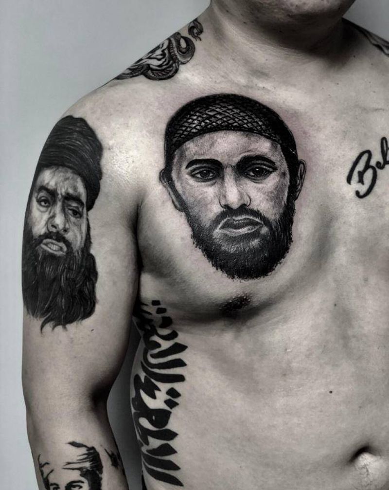 人物纹身图片_肩部手臂欧美写实纹身图案