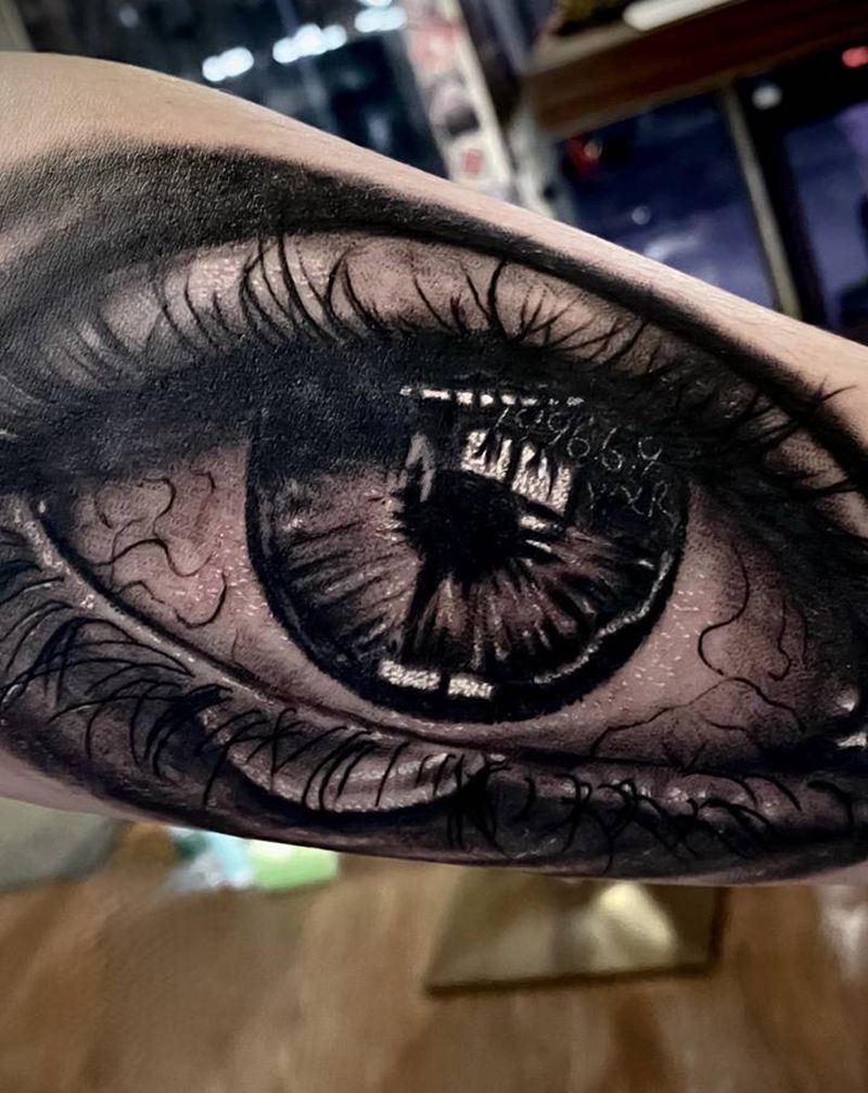 你是我的眼纹身图片_手臂欧美写实眼睛纹身图案
