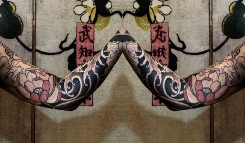 花臂#象神#鱼纹身图片_手臂新传统纹身图案