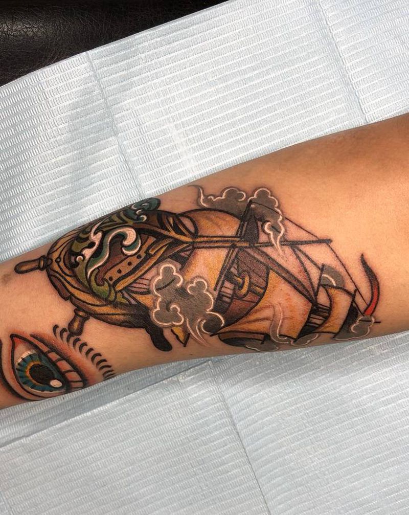 添图纹身图片_手臂Old School纹身图案