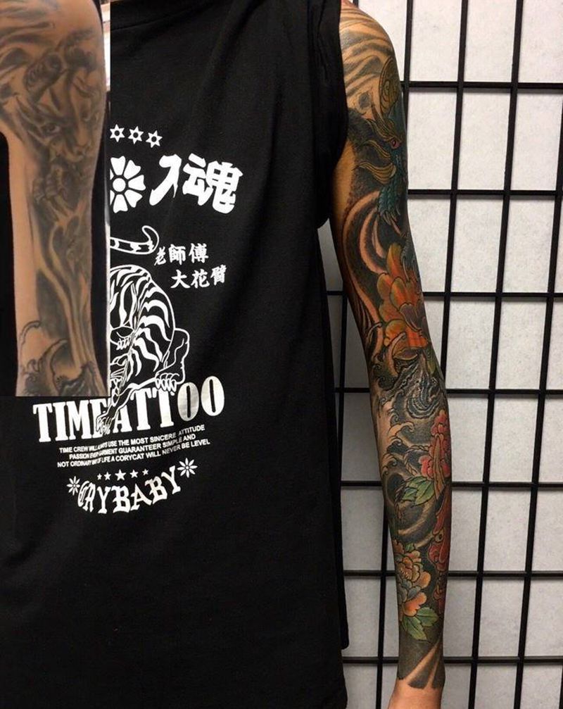 暴力遮盖修改#解决一切纹身疑难纹身图片_手臂新传统纹身图案