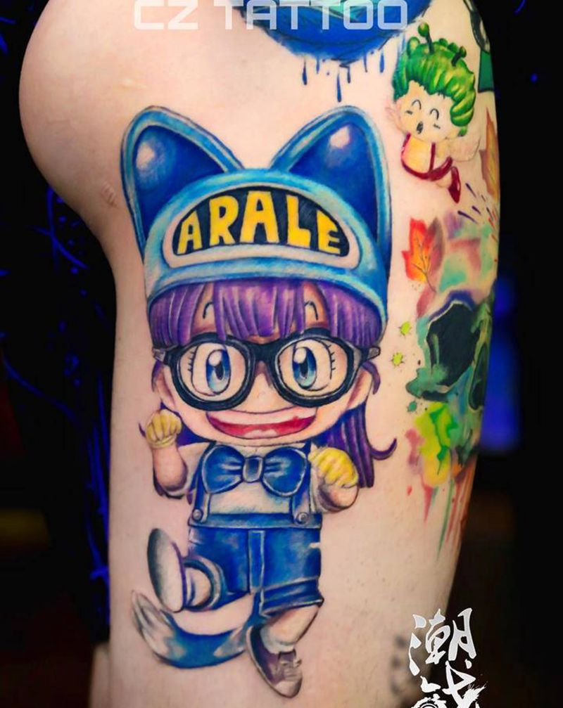 可爱的阿拉蕾纹身图片_腿部New School卡通纹身图案