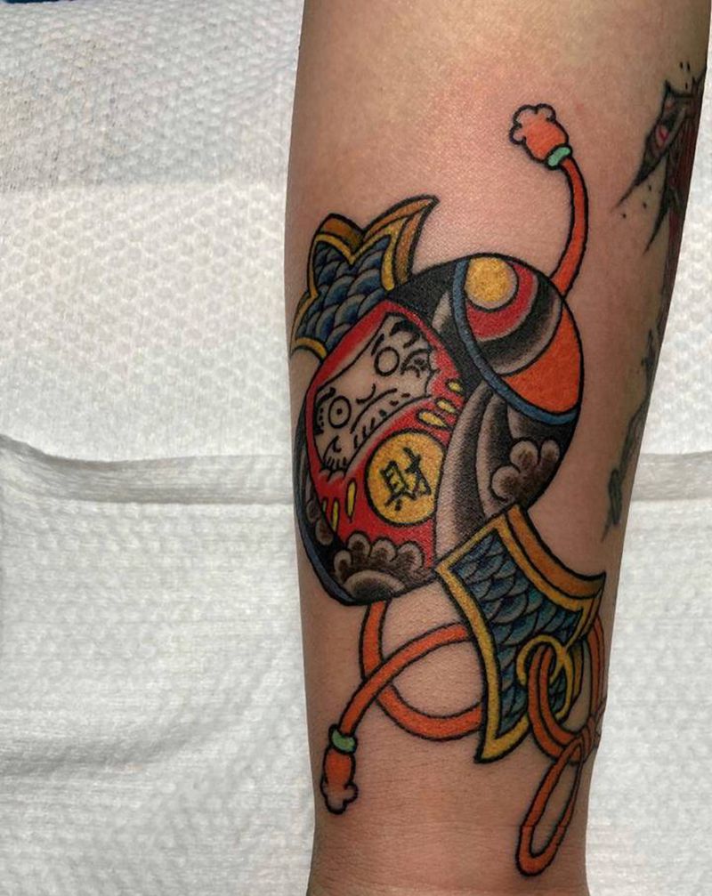 达摩蛋  福锤纹身图片_手臂New SchoolOld School纹身图案