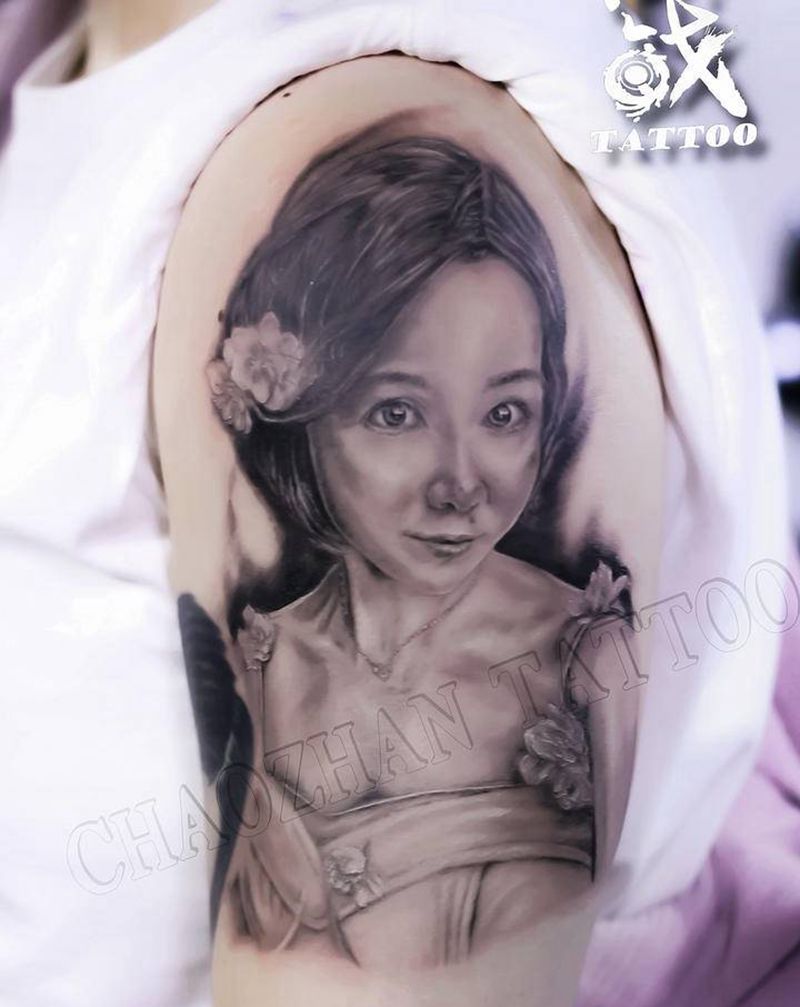 我的爱人纹身图片_欧美写实肖像纹身图案