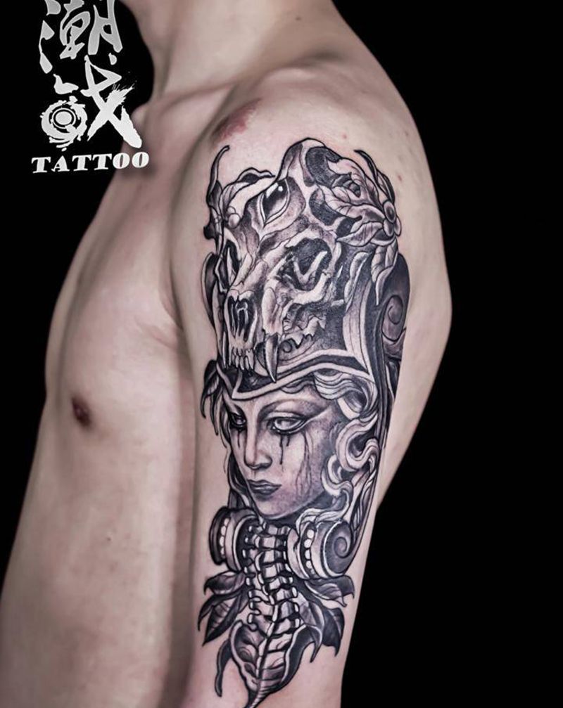 恶魔小丑纹身图片_手臂欧美写实暗黑纹身图案