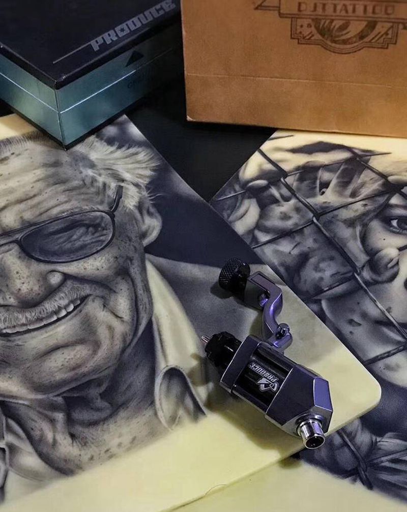 雕金堂-学员假皮作品纹身图片_脚部手臂欧美写实New School纹身图案