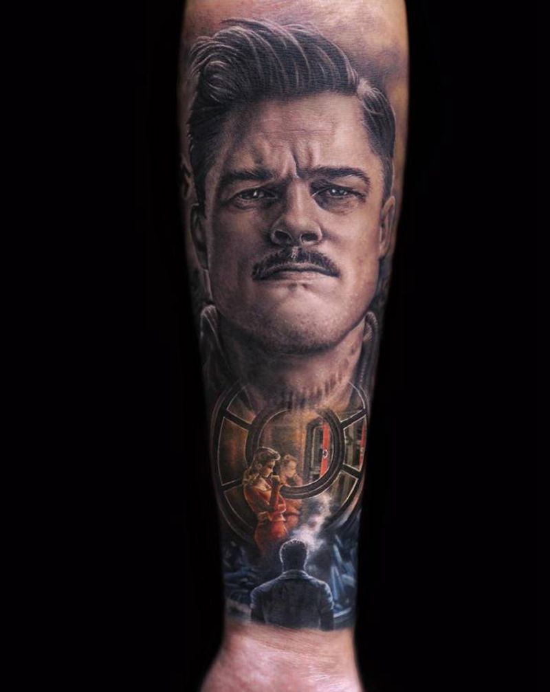 电影《无耻混蛋》纹身图片_手部手臂水彩欧美写实纹身图案