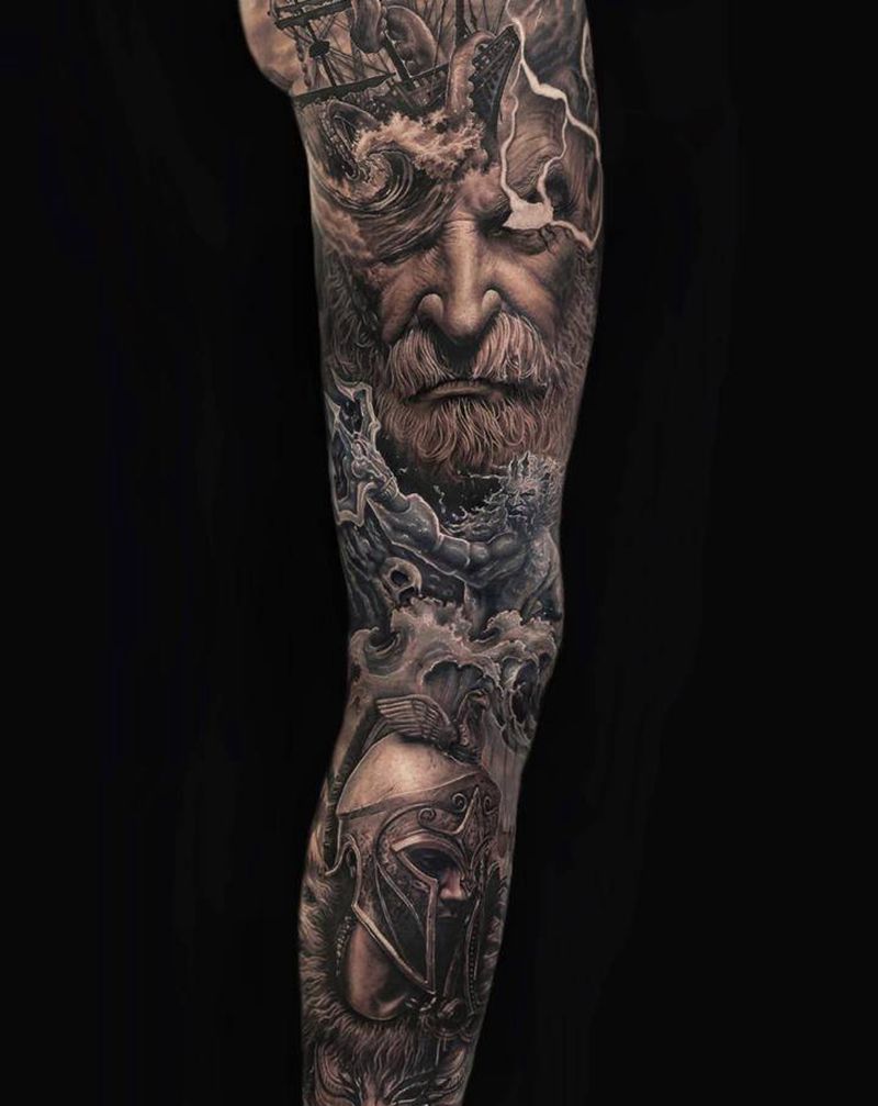 追随纹身图片_腿部脚部欧美写实水彩纹身图案