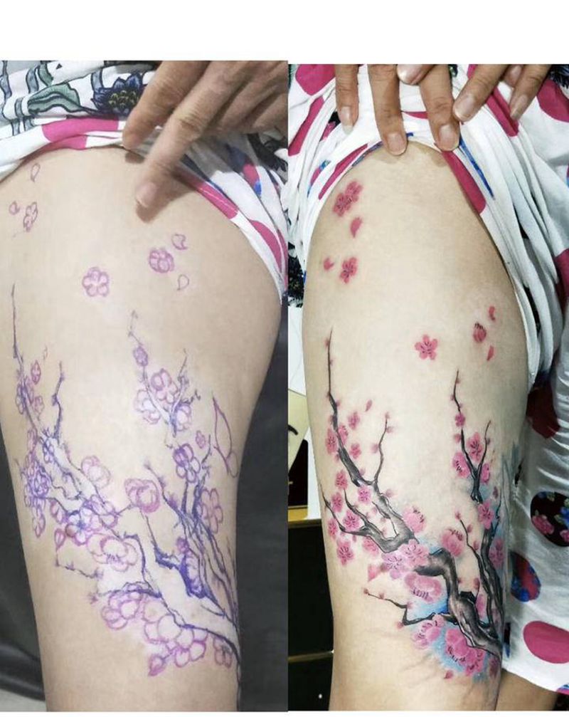 遮盖白癜风纹身图片_腿部纹身图案