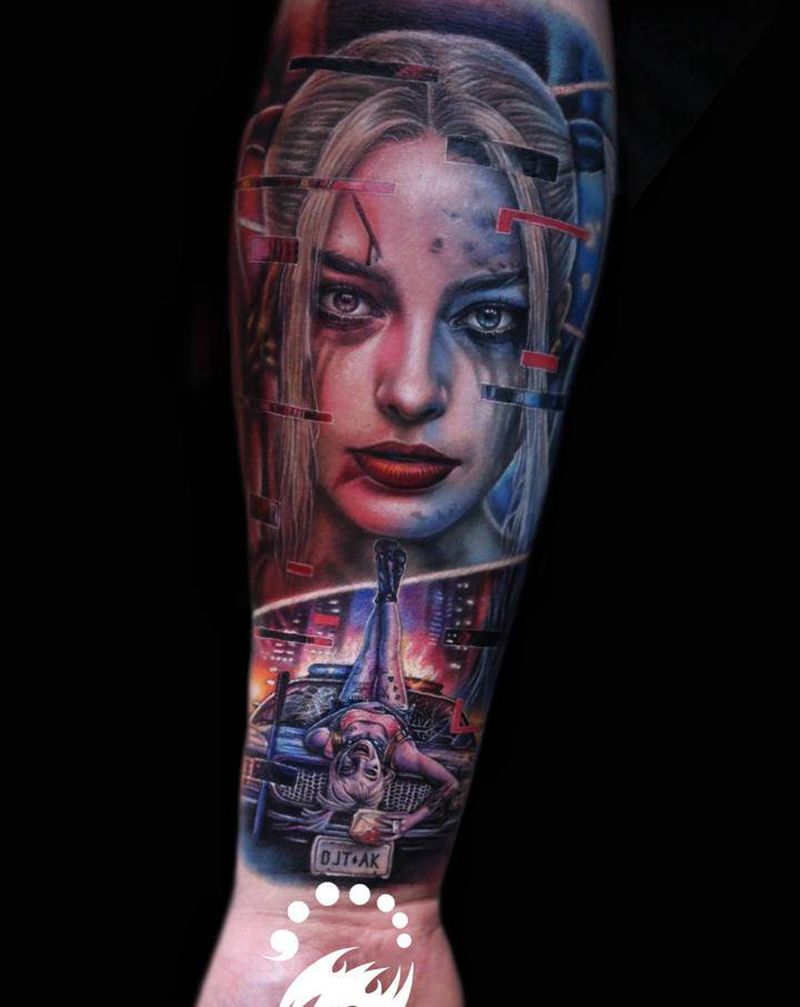 《小丑女》纹身图片_手臂手部New School欧美写实纹身图案