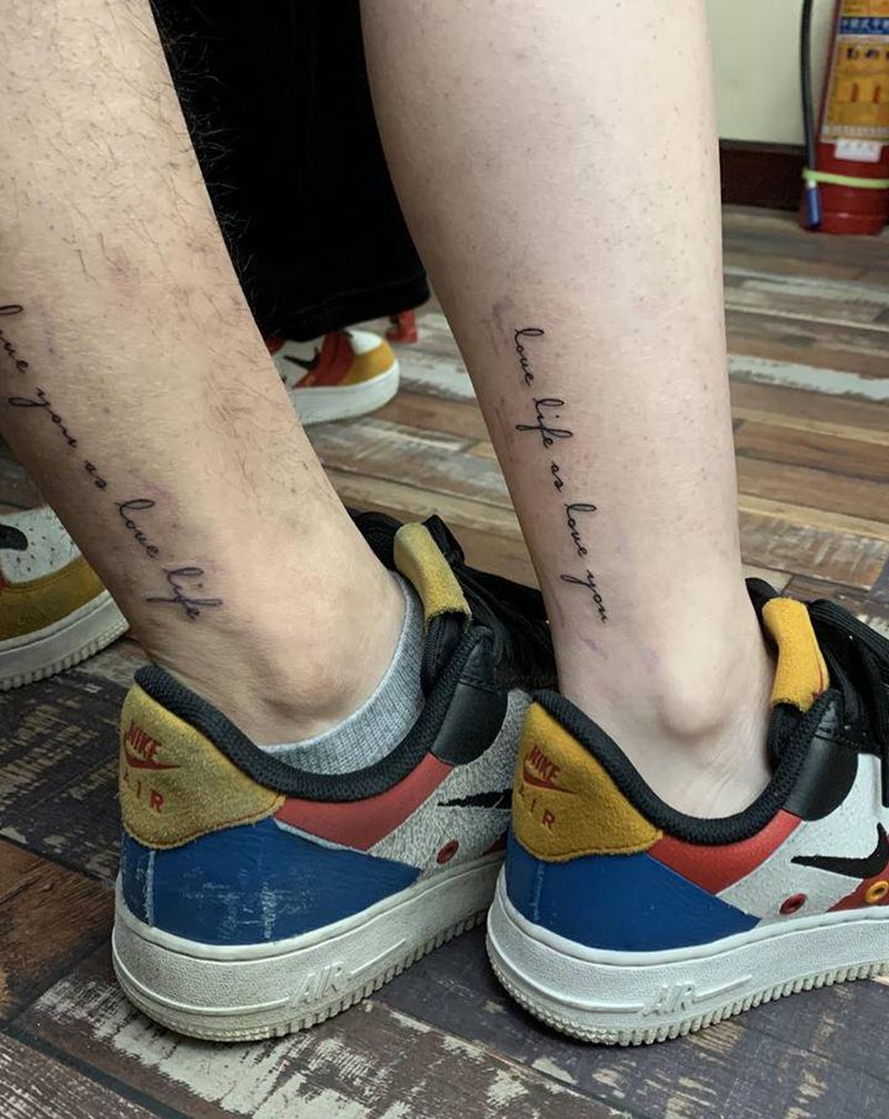 情侣纹身纹身图片_脚部纹身图案
