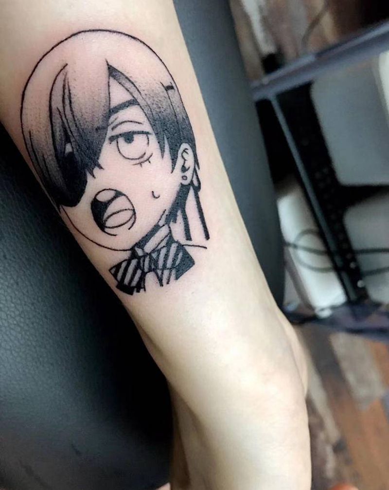 黑执事-夏尔纹身图片_手臂纹身图案