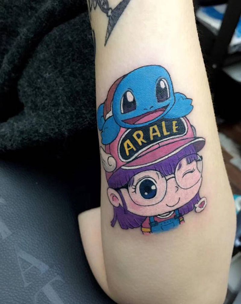 阿拉蕾？杰尼龟？纹身图片_手臂纹身图案