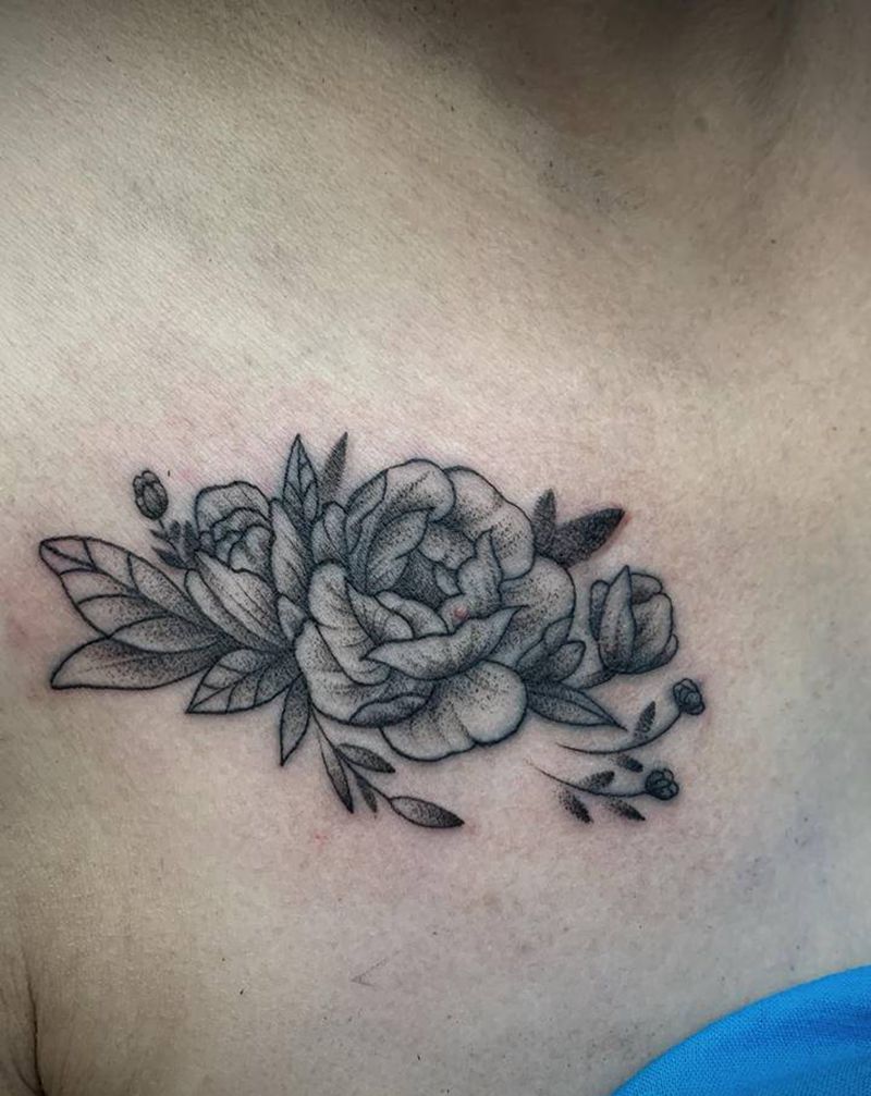 flower纹身图片_胸部纹身图案