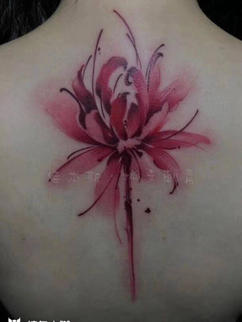 彼岸花纹身图片_背部纹身图案