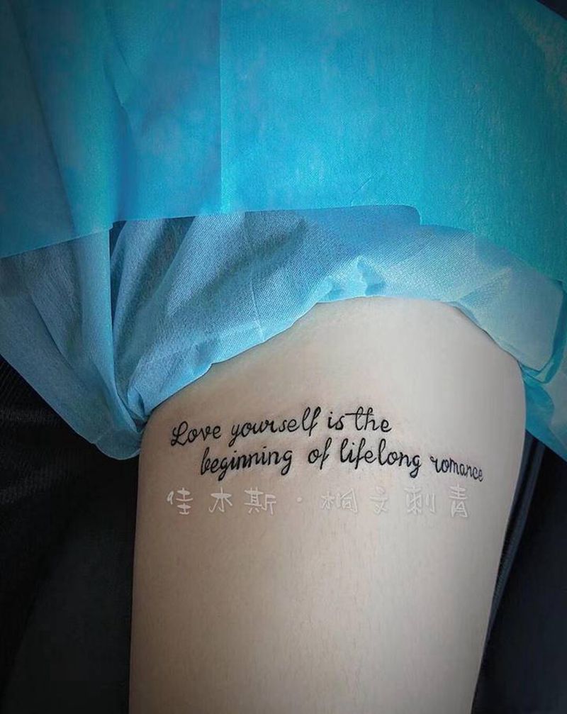 英文纹身图片_腿部纹身图案