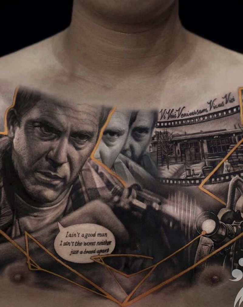 《完美的世界》纹身图片_胸部肩部欧美写实几何纹身图案