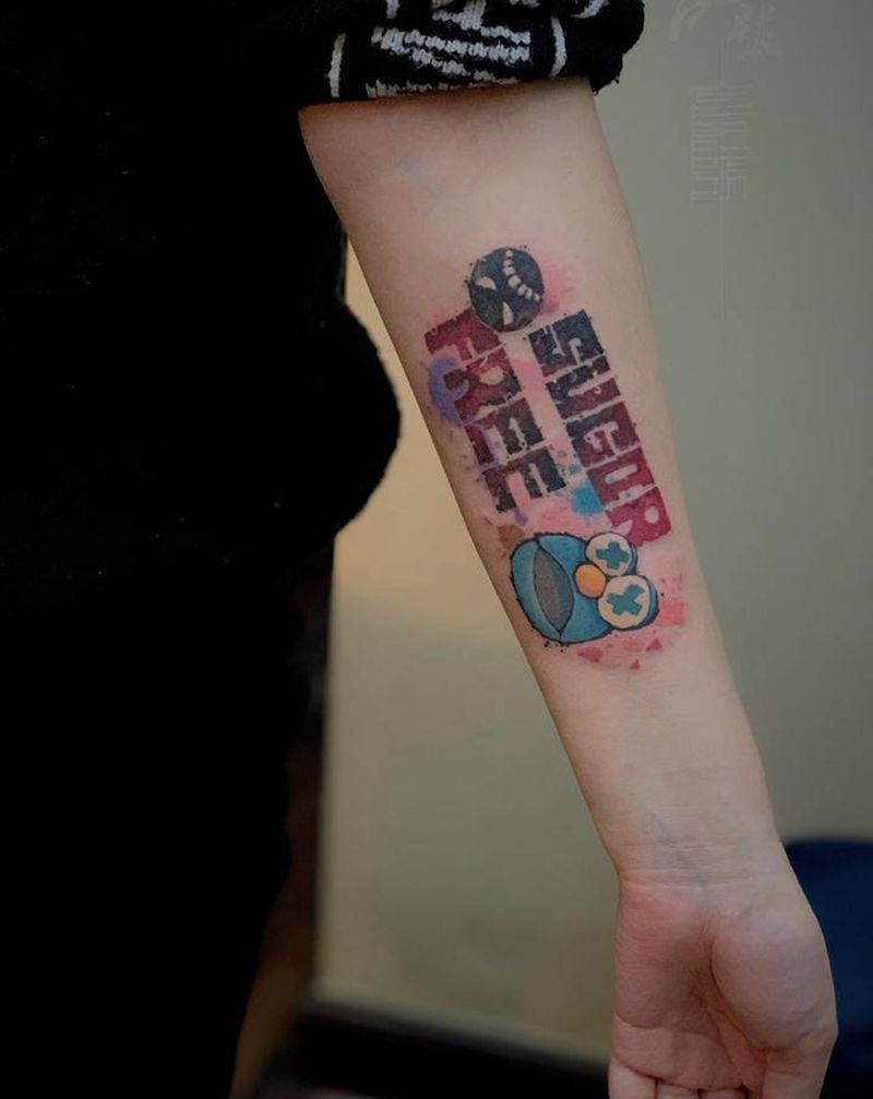 好玩不?纹身图片_腿部腰部New School卡通纹身图案