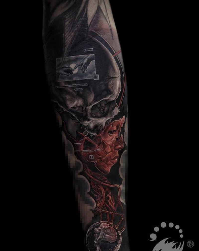 《化生》纹身图片_手臂手部欧美写实几何纹身图案