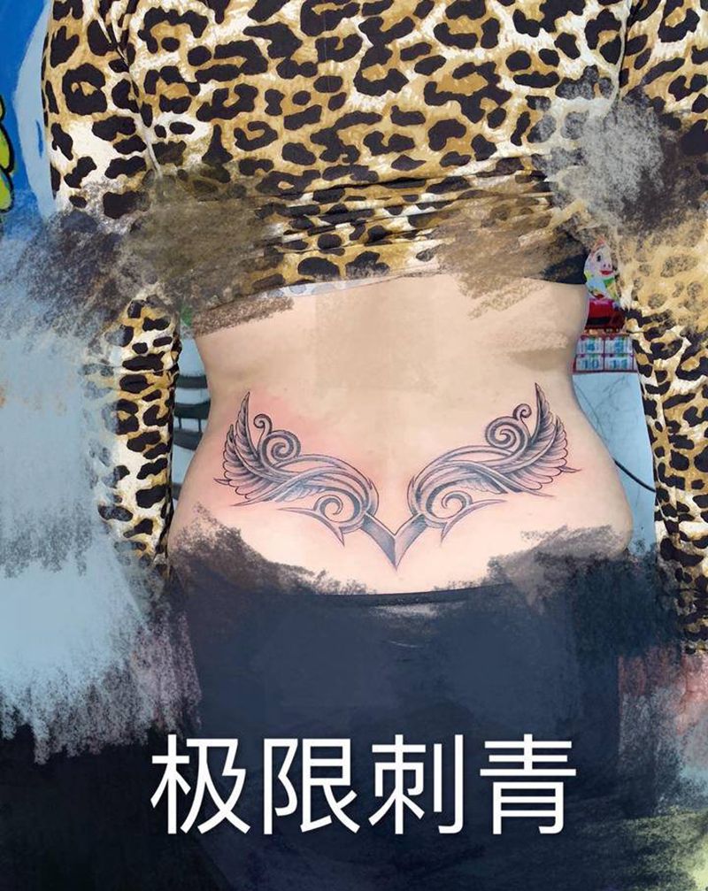 腰花纹身纹身图片_腰部图腾纹身图案