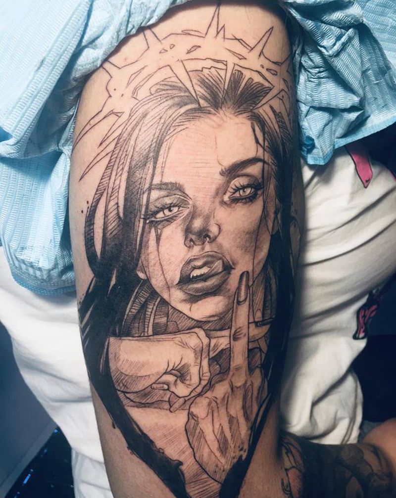 美人纹身图片_手臂纹身图案