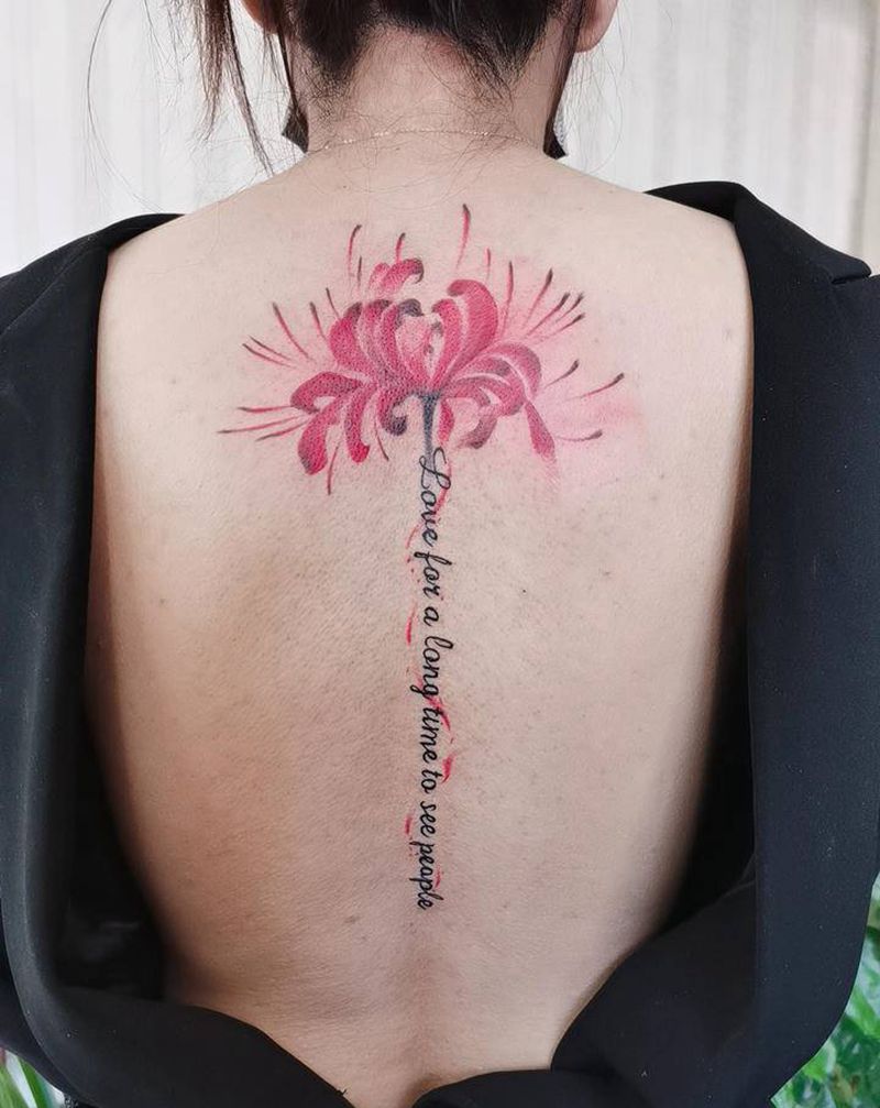 彼岸花纹身图片_背部纹身图案