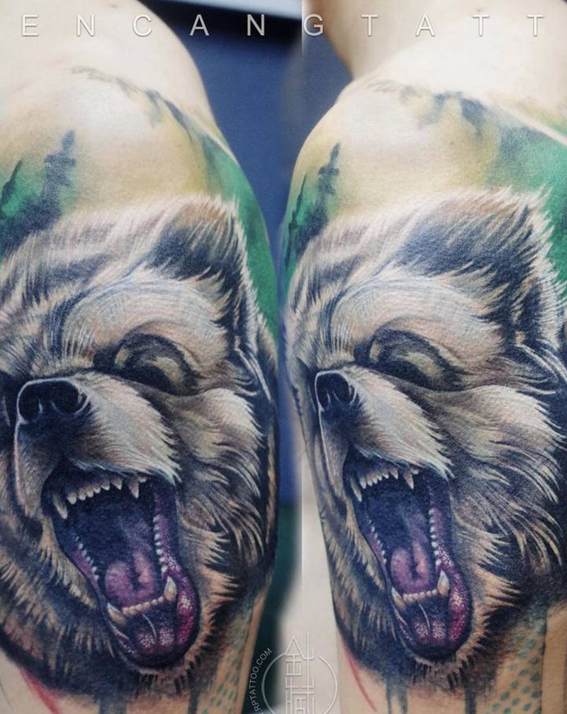 困兽·遮盖| 针藏邵钢纹身图片_手臂邵钢针藏刺青遮盖纹身图案