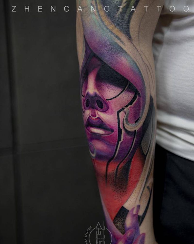 异域 · 全臂未完 | 针藏邵钢纹身图片_手臂欧美写实针藏刺青邵钢纹身图案