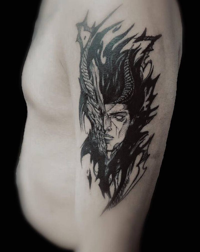 暗黑风格纹身图片_手臂暗黑纹身图案