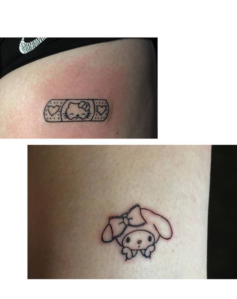 mini纹身图片_腿部几何纹身图案