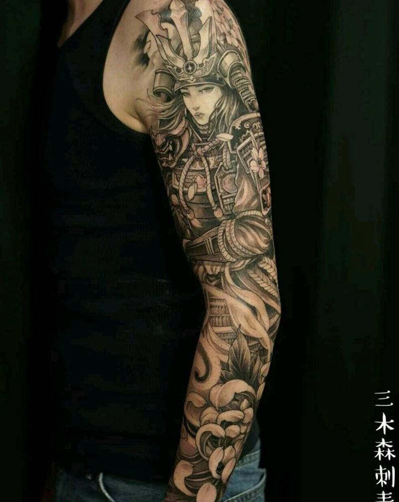 花臂纹身图片_手臂新传统纹身图案